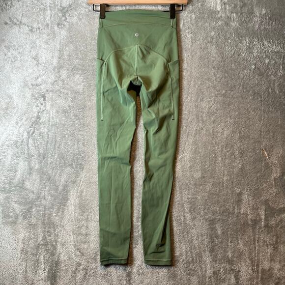 Lululemon Power Thru High-Rise Tight 25" Green Twill‎ Size 2 - Picture 3 of 6